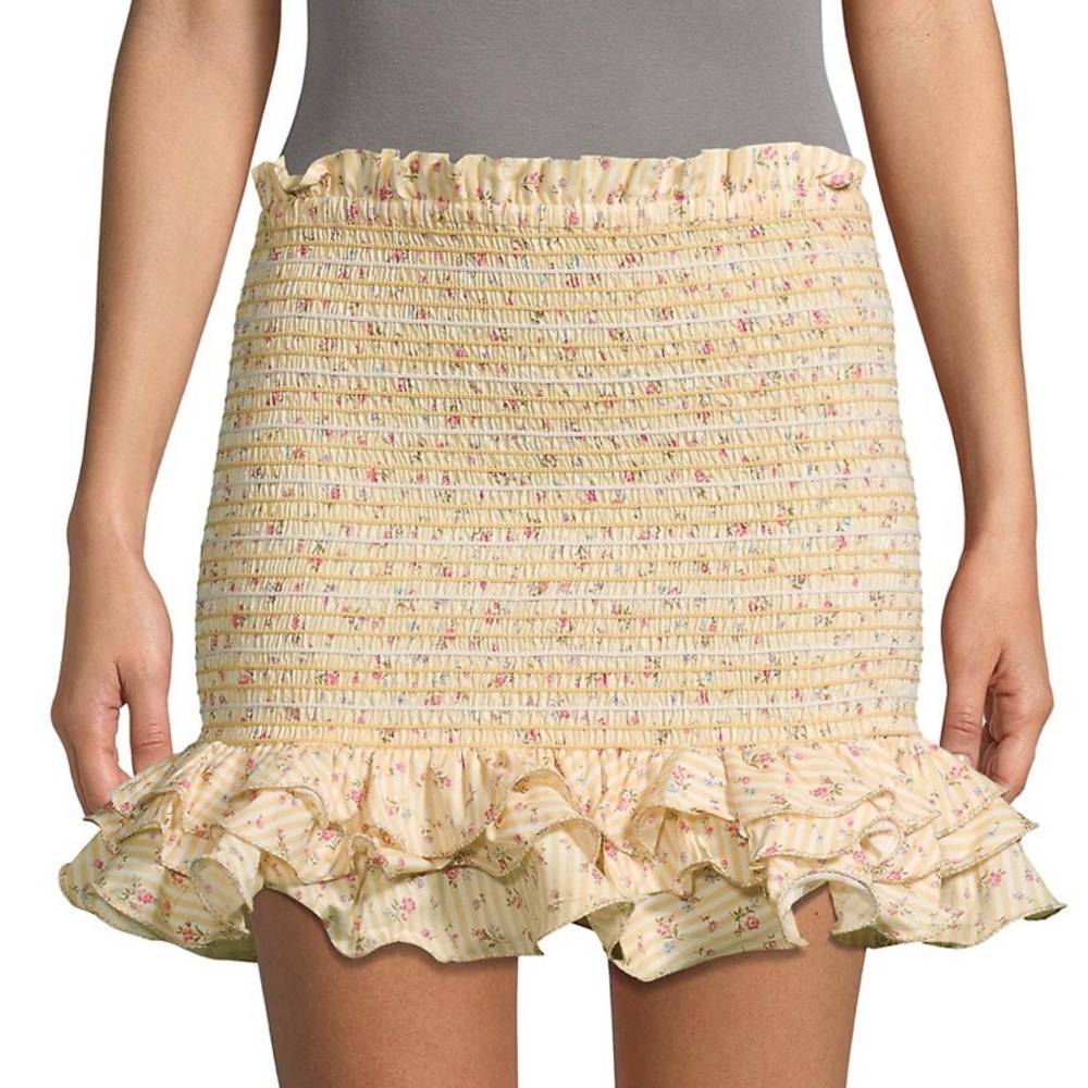 Petersyn Yellow Barrett Ruffle Skirt Size Xs